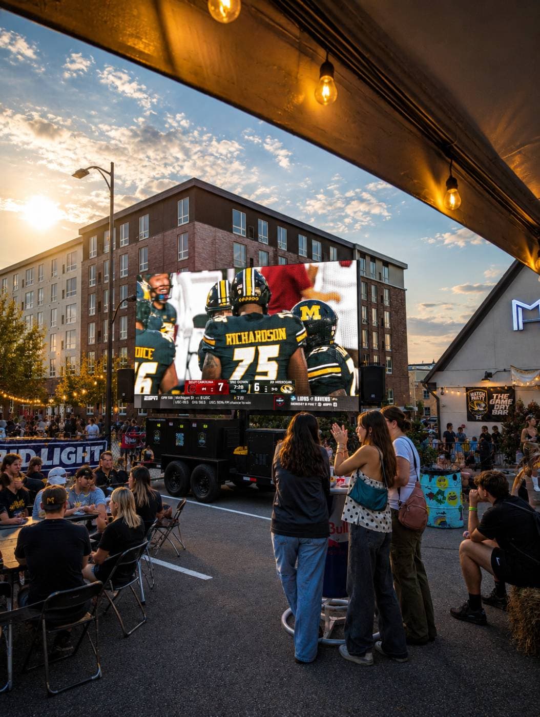 Showtime mobile LED trailer deployed at an outdoor event