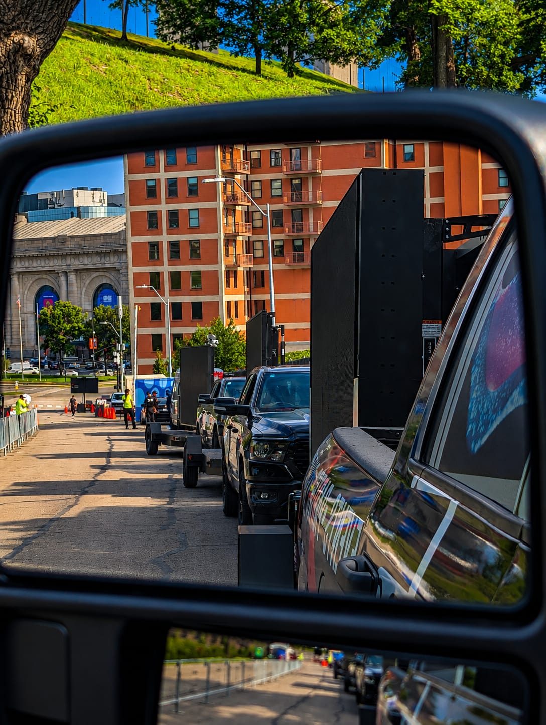 Showtime LED trailer convoy staged for deployment